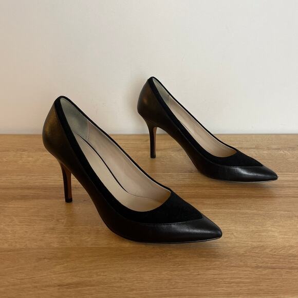 Cole Haan Suede and Leather Pumps Heels Size 8.5 Black Classic Career Event - Picture 2 of 10